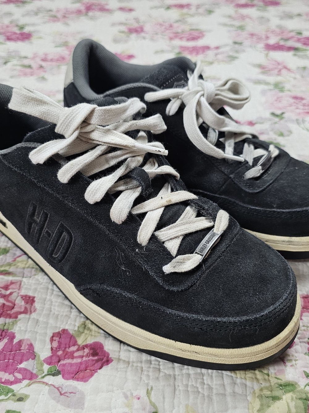 Harley-Davidson Men's Suede Low Top Lace-Up Sneakers Steal Toe